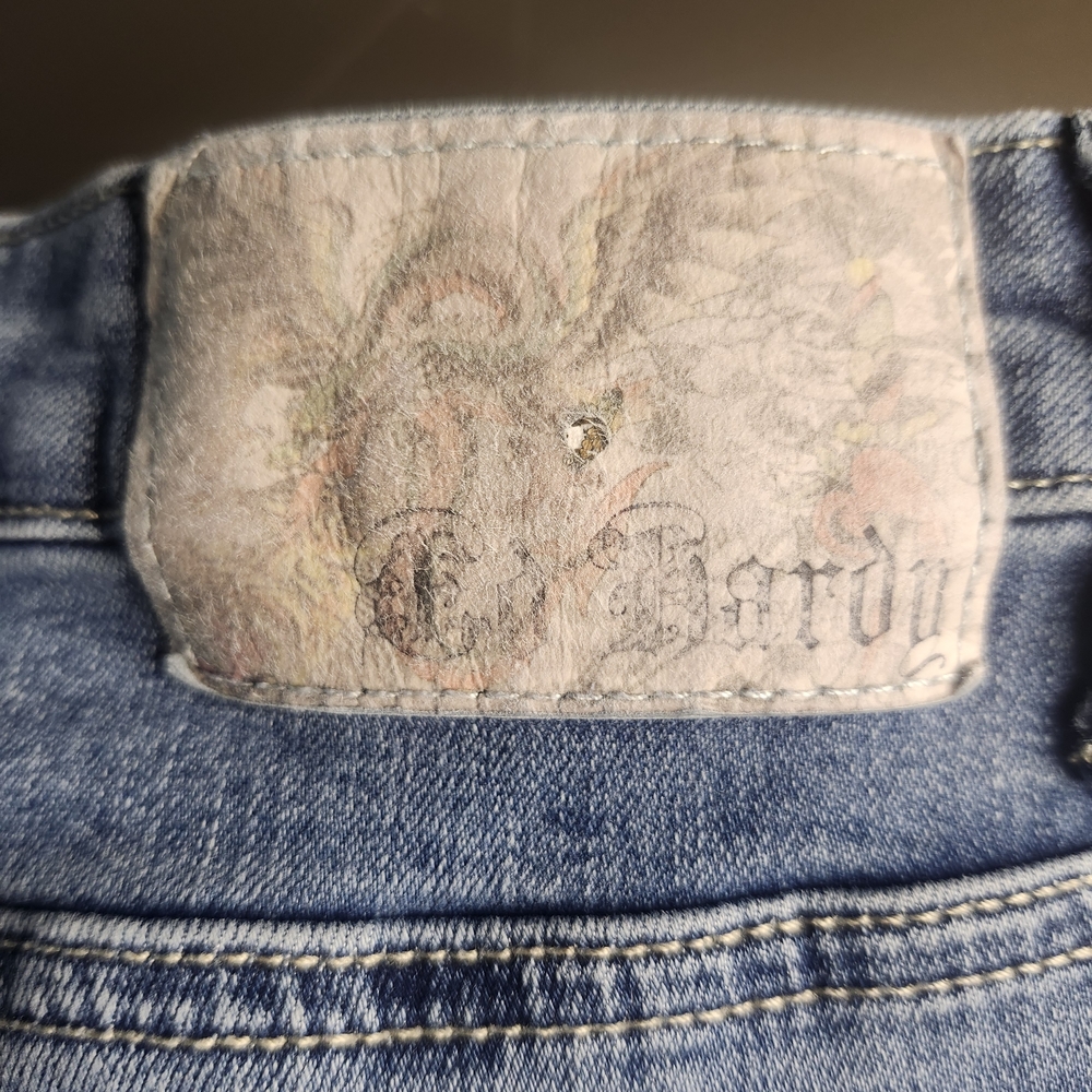 Ed HARDY JEANS Women's Boot Cut Jeans - Blue with Gold Accents - Picture 4 of 12